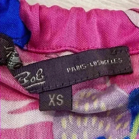 HALÉ BOB SLEEVELESS TANK SILK TIE AT NECK PINK MULTI COLOR SIZE XS - Picture 13 of 14